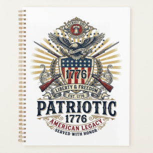 Patriotischer Kampfschild 1776 Militärisch Inspiri Planer