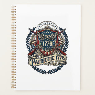 Patriotischer Kampfschild 1776 Militärisch Inspiri Planer