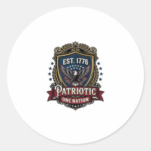 Patriotischer Kampfschild 1776 Militärisch Inspiri Runder Aufkleber