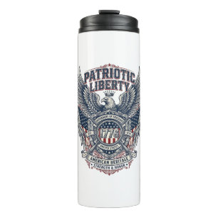 Patriotischer Kampfschild 1776 Militärisch Inspiri Thermosbecher
