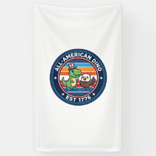 Patriotischer Kawaii Dinosaurier All-amerikanische Banner