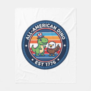 Patriotischer Kawaii Dinosaurier All-amerikanische Fleecedecke