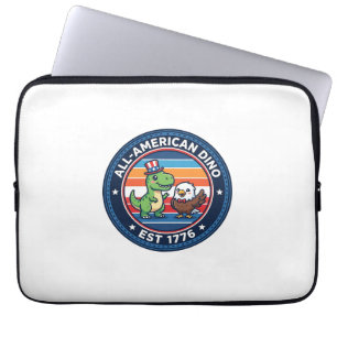 Patriotischer Kawaii Dinosaurier All-amerikanische Laptopschutzhülle