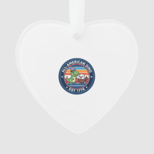 Patriotischer Kawaii Dinosaurier All-amerikanische Ornament