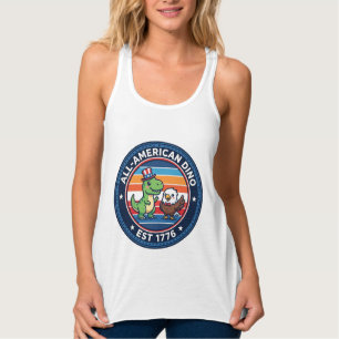 Patriotischer Kawaii-Dinosaurier All-amerikanische Tank Top
