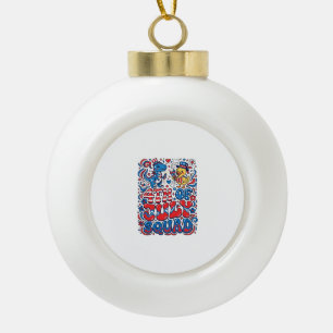Patriotischer Kawaii-Dinosaurier Bester Stiefvater Keramik Kugel-Ornament
