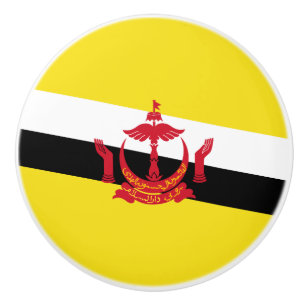 Patriotischer Keramikknopf der Flagge von Brunei Keramikknauf