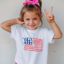 Patriotischer Kids-T - Shirt mit US-Flagge und Blu
