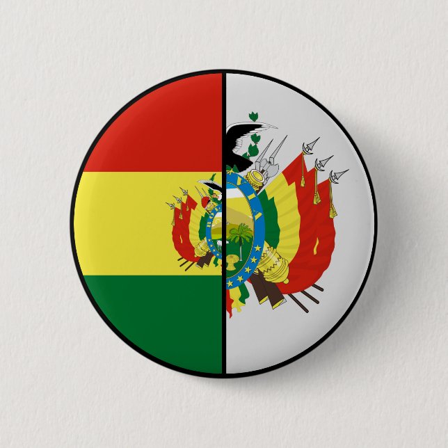 Patriotischer Knopf der Flagge Boliviens und der W Button (Vorderseite)