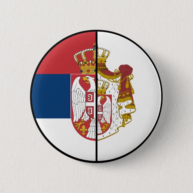 Patriotischer Knopf für die Flagge Serbiens Button (Vorderseite)