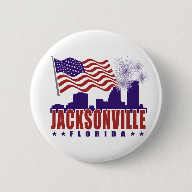 Patriotischer Knopf Jacksonvilles Florida Button (Vorderseite)