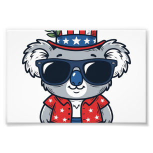 Patriotischer Koala im Vintage-Stil Vektor Kunst_1 Fotodruck