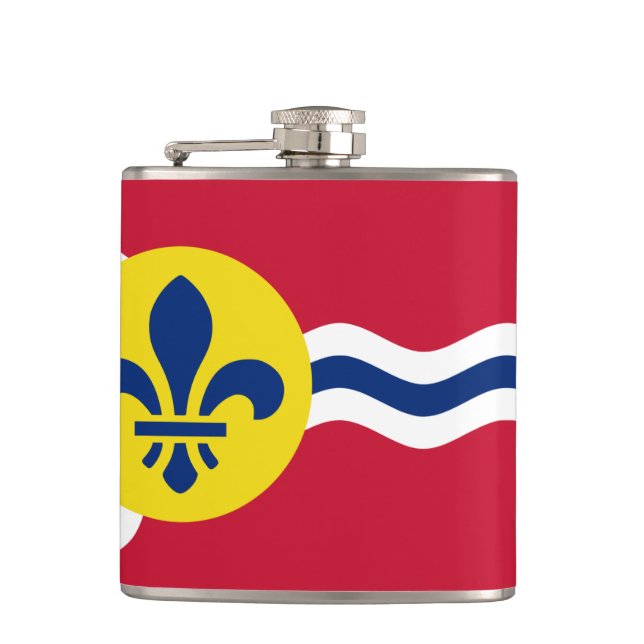 Patriotischer Kolben mit der Flagge von St. Louis, Flachmann (Vorderseite)