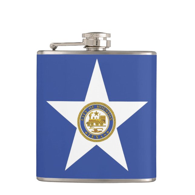 Patriotischer Kolben mit Fahne von Houston, USA Flachmann (Vorderseite)