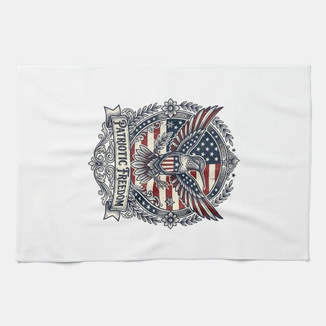Patriotischer Kolibri Geschirrtuch (Horizontal)