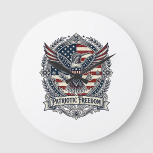 Patriotischer Kolibri Große Wanduhr
