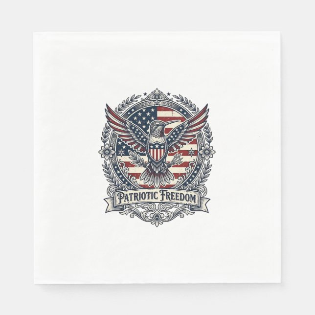 Patriotischer Kolibri Serviette (Vorderseite)