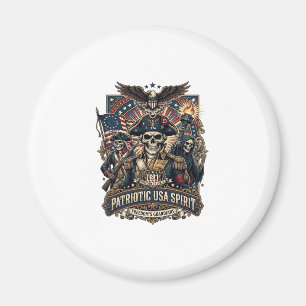 Patriotischer Kolonialer Schädel Kommandant Dunkle Magnet