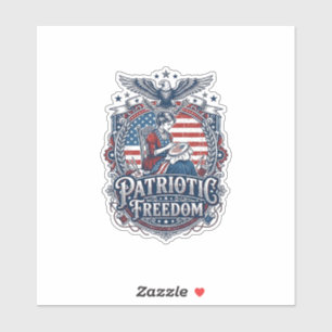 Patriotischer Kreuzstich-Vektor-Grafik-T-Shirt_1 Aufkleber