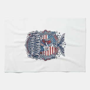 Patriotischer Kreuzstich-Vektor-Grafik-T-Shirt_1 Geschirrtuch