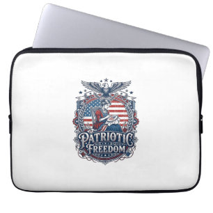 Patriotischer Kreuzstich-Vektor-Grafik-T-Shirt_1 Laptopschutzhülle