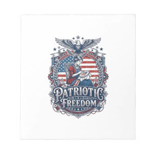 Patriotischer Kreuzstich-Vektor-Grafik-T-Shirt_1 Notizblock