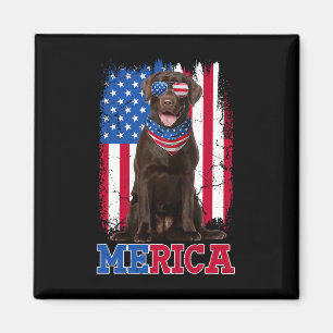 Patriotischer Labrador 4. Juli USA Patriotische Sc Magnet
