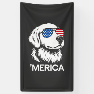 Patriotischer Labrador Amerikanische Flagge Fourth Banner