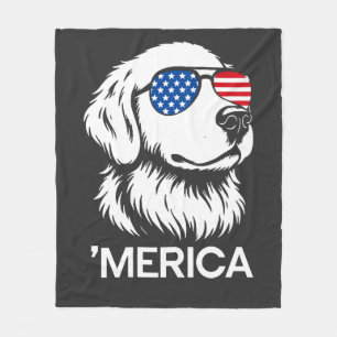 Patriotischer Labrador Amerikanische Flagge Fourth Fleecedecke