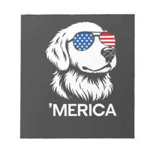 Patriotischer Labrador Amerikanische Flagge Fourth Notizblock