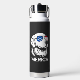 Patriotischer Labrador Amerikanische Flagge Fourth Trinkflasche