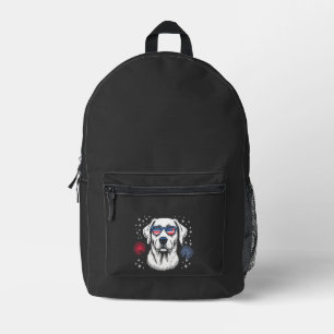 Patriotischer Labrador mit USA-Shades Bedruckter Rucksack