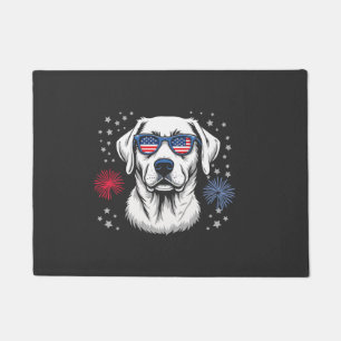 Patriotischer Labrador mit USA-Shades Fußmatte