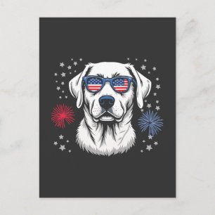 Patriotischer Labrador mit USA-Shades Postkarte
