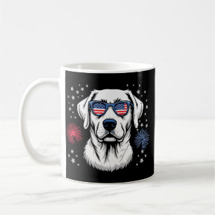 Patriotischer Labrador mit USA-Sonnenbrille Kaffeetasse