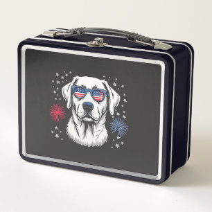 Patriotischer Labrador mit USA-Sonnenbrille Metall Brotdose