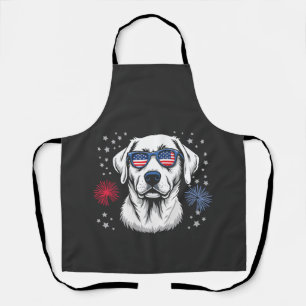 Patriotischer Labrador mit USA-Sonnenbrille Schürze