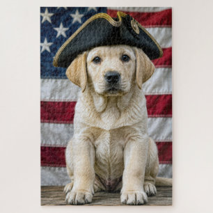 Patriotischer Labrador Retriever mit Dreispitz
