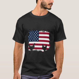 Patriotischer Landwirt 4. Juli Hühner Amerikanisch T-Shirt