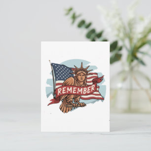 Patriotischer Liberty Adler "Erinnern" Grafik Postkarte