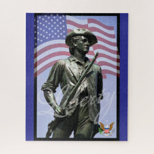 Patriotischer Liberty Minuteman mit Verteidigungss