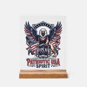 Patriotischer Löwe Adler Wächter Tier Hybrid Patri Acrylschild