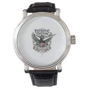 Patriotischer Löwe Adler Wächter Tier Hybrid Patri Armbanduhr