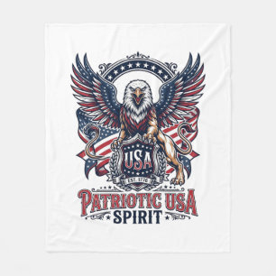 Patriotischer Löwe Adler Wächter Tier Hybrid Patri Fleecedecke