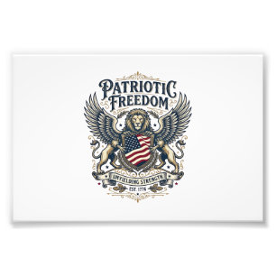 Patriotischer Löwe Adler Wächter Tier Hybrid Patri Fotodruck
