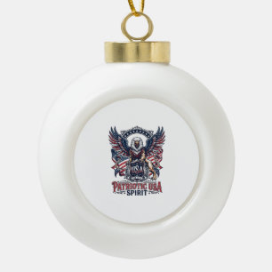 Patriotischer Löwe Adler Wächter Tier Hybrid Patri Keramik Kugel-Ornament