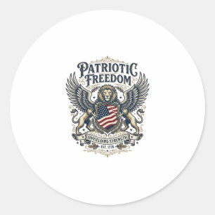 Patriotischer Löwe Adler Wächter Tier Hybrid Patri Runder Aufkleber