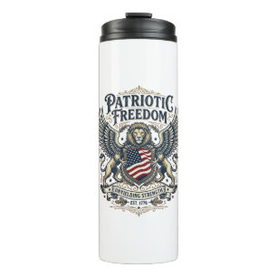 Patriotischer Löwe Adler Wächter Tier Hybrid Patri Thermosbecher