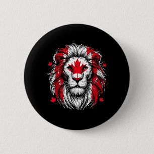 Patriotischer Löwe Ahornblatt-Flagge Canada Day Ka Button