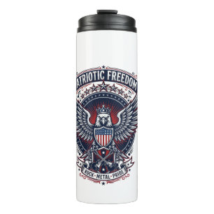 Patriotischer Metal Flügel Patriot Musik Rock Meta Thermosbecher